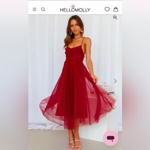 Hello Molly Red Midi Dress